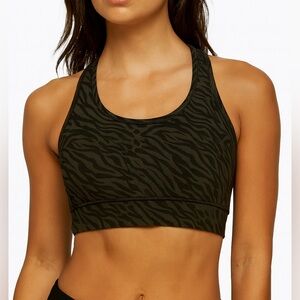 NWT Tasc ALLways Sports Bra XS Black Ripple Organic Cotton Bamboo Activewear
